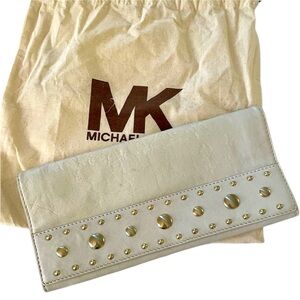 Michael Kors Studded Ivory Clutch